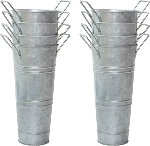 Miniatura 11 de Notakia Jarrones de metal galvanizado, jarrones de cubo de flores francesas para flores cortadas para decoración del hogar y decoración de mesa