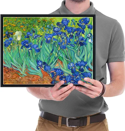 Miniatura 5 de Wieco Art Lienzo enmarcado para pared, impresiones de lirios de Van Gogh, flores famosas, pinturas al óleo, reproducción moderna de lienzo giclée