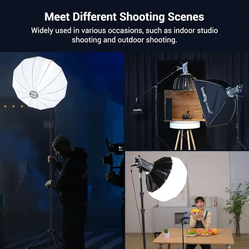 Miniatura 7 de SmallRig Soporte de Luz de Fotografía de 110"/9.2 pies con Brazo de Pluma, Trípode de Luz de Aluminio con Amortiguación de Aire de Servicio Pesado