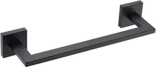 Miyili Toallero de acero inoxidable SUS 304 de 12 pulgadas, color negro mate, toallero montado en la pared para baño, A06B30A