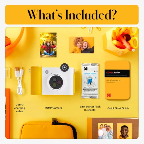 Miniatura 3 de Kodak Smile+ Paquete de regalo para cámara digital instantánea 2 en 1 e impresora fotográfica + estuche + papel fotográfico Zink 2 x 3 con parte