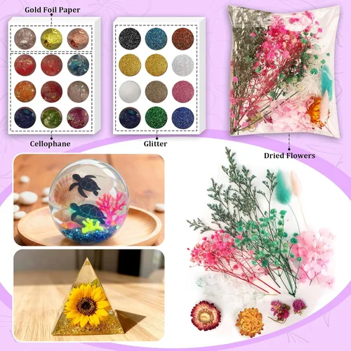 Miniatura 4 de K KERNOWO Kit de resina epoxi con luz para principiantes, kit de resina y moldes, juego completo de manualidades para adultos y mujeres, juego