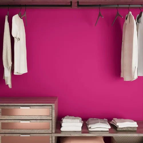 Miniatura 6 de LACHEERY Papel tapiz rosa intenso para dormitorio, papel tapiz texturizado mate, 12 x 160 pulgadas, papel adhesivo rosa magenta para armarios