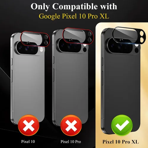 Miniatura 2 de Paquete de 4 protectores de pantalla para lente de cámara Google Pixel 10 Pro XL, vidrio templado 9H, decoración compatible con Google Pixel 10 Pro