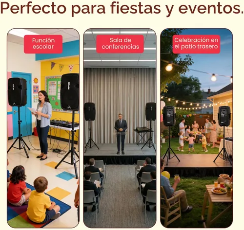 Miniatura 3 de Kit de sistema PA portátil e inalámbrico Pyle - 1800W de pico, compatible con Bluetooth, par activo + pasivo para sonido en interiores / exteriores
