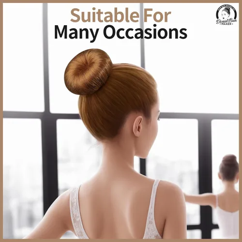 Miniatura 6 de Teenitor Creador de Moños de Cabello para Niñas - Donas para el Cabello, Moño de Ballet en 4 Tamaños, Marrón Claro D-Marrón claro