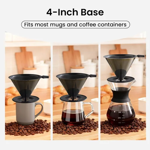 Miniatura 6 de 【2.0 mejorado】 Cafetera de acero inoxidable, filtro de café de goteo reutilizable sin papel y colador de café para una sola taza de preparación a