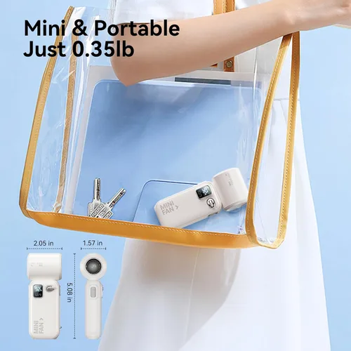 Miniatura 4 de KIMMOO Mini ventilador turbo portátil de mano, 100 velocidades, ultra potente 22237 RPM, pantalla LED, 3600 mAh recargable de mano, ventilador
