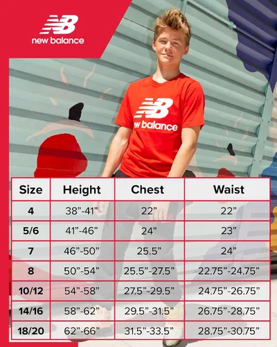 Miniatura 7 de New Balance Conjunto de pantalones cortos activos para niños, camiseta de manga corta de 4 piezas y pantalones cortos de gimnasio (8-20)