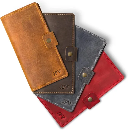 Miniatura 7 de PEGAI Fundas de cuero personalizadas hechas a mano para chequera personal Funda y cartera de cuero 100% envejecido Funda de chequera de negocios