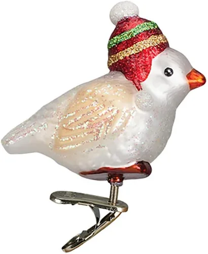 Miniatura 6 de Old World Christmas Adornos: Colección de observador de aves adornos soplados de vidrio para árbol de Navidad, pájaro carpintero