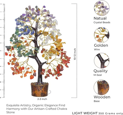 Miniatura 2 de FASHIONZAADI Árbol de cristal curativo de 7 chakras, árbol de la vida de cristal para decoración del hogar, decoración de escritorio de oficina