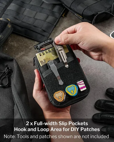 Miniatura 3 de Bolsa Organizadora EDC VIPERADE VE26 con 11 Compartimentos, Bolsa Pequeña de Herramientas con Área para Parches DIY, Organizador de Bolsillo EDC