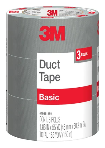 Miniatura 11 de 3M Cinta adhesiva básica, 1.88 pulgadas x 55 yardas, 1 rollo, Cintas adhesivas plateadas de desgarro manual para reparaciones temporales, uso
