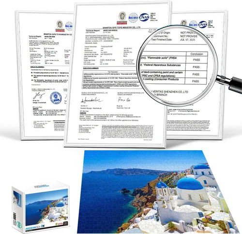 Miniatura 2 de Rompecabezas de 1000 piezas para adultos, adolescentes y niños – Desafiante de arte fino, rompecabezas de 1000 piezas del mar Egeo, regalo de juego