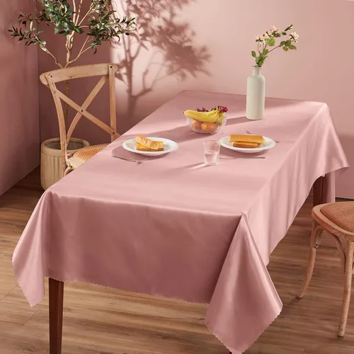 Miniatura 2 de Homiest 1 paquete de mantel de satén de 60 x 84 pulgadas, color oro rosa, mantel de mesa rectangular sedoso, manteles de satén para boda, recepción