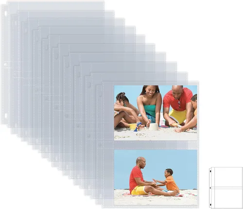 Miniatura 8 de Better Office Products Hojas de repuesto para álbum de fotos, 5 x 7 pulgadas, pesadas, de 3 anillos transparentes de diamante, 200 fotos en total