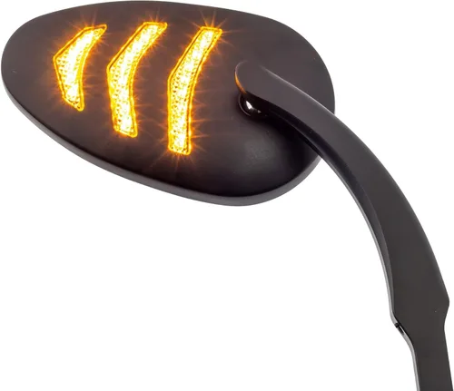 Miniatura 2 de Eagle Lights Espejo LED con intermitentes secuenciales compatibles con motocicletas Harley Davidson - Negro