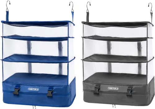 Miniatura 63 de TABITORA - Estantería portátil y plegable de gran capacidad con ganchos para colgar, ideal como almacenamiento para viajes