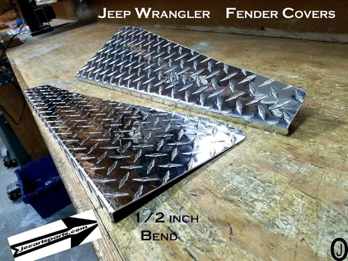 Miniatura 5 de Se adapta a Jeep Wrangler YJ Placa de diamante de aluminio 24 cubiertas largas de guardabarros con curva