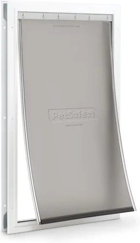Miniatura 10 de Puerta de aluminio para mascotas PetSafe Freedom para perros y gatos, mediana, blanca, solapa de vinilo tintada