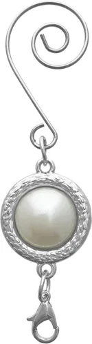 Miniatura 4 de Gancho para adornos de Navidad con gancho en S y pinza de langosta – Juego de 24 – Perla blanca con ajuste plateado – Accesorios y detalles