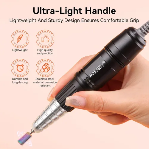Miniatura 6 de Makartt Taladro de uñas para máquina Up200: lima eléctrica profesional para quitar el esmalte de uñas de gel negro B-05 para quitar esmalte de uñas