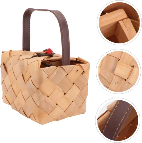 Miniatura 7 de jojofuny Cesta de la compra, cesta de embalaje de regalo, cesta de picnic, cesta de embalaje, cesta de embalaje, contenedor de ornamento, cesta