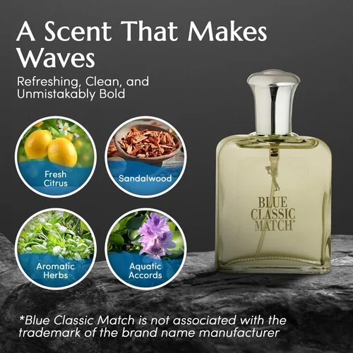 Miniatura 4 de PB ParfumsBelcam CM Deep Blue Eau de Toilette en espray para hombre, colonia de cítricos acuáticos frescos con bergamota, notas marinas y almizcle