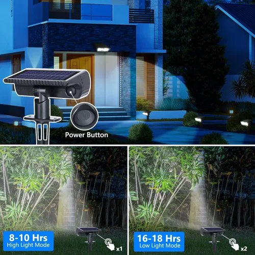 Miniatura 2 de Toodour Foco solar para exteriores, paquete de 4 luces solares para exteriores con 2 modos, luces de inundación impermeables alimentadas por energía