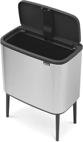 Miniatura 4 de Brabantia Bo Cubo de basura - 1 cubo interior de 9.5 galones (acero mate FPP) cubo de basura para residuos/reciclaje, compartimento extraíble +