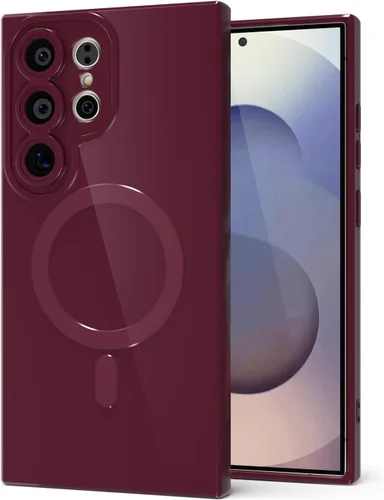 Miniatura 150 de Svanove para Samsung Galaxy S22 Funda de teléfono de silicona magnética, compatible con Magsafe, linda para mujeres, brillante color brillante, gel