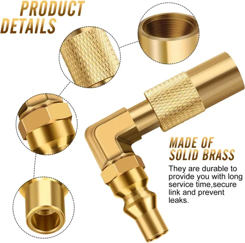 Miniatura 2 de WADEO Adaptador de codo de conexión rápida RV de 1/4 de pulgada de baja presión para Blackstone 17 pulgadas y 22 pulgadas de gas propano parrilla