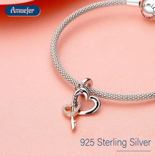 Miniatura 73 de Amufer S925 Charms for Women, compatible with Pandora Bracelets and Necklaces, Jewelry Gift