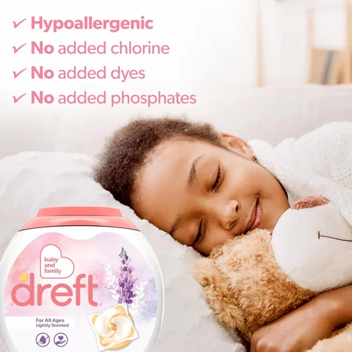 Miniatura 4 de Dreft - Detergente para ropa en cápsulas XL, aroma ligero, lavanda, 18