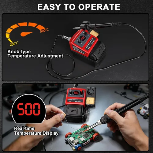 Miniatura 5 de Kit de soldadura inalámbrico Taingwei para batería Milwaukee M18 de 18v, soldador digital LED de 75W con pistola de soldar con 5 puntas, alambre