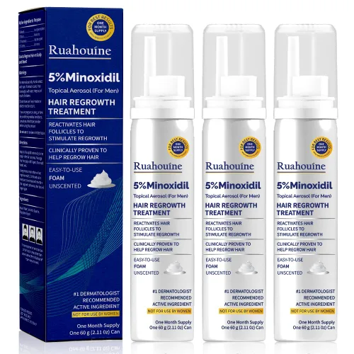 Miniatura 7 de Ruahouine Espuma de minoxidil al 5% para el crecimiento del cabello, tratamiento tópico de pérdida de cabello para hombres para que vuelvan a crecer