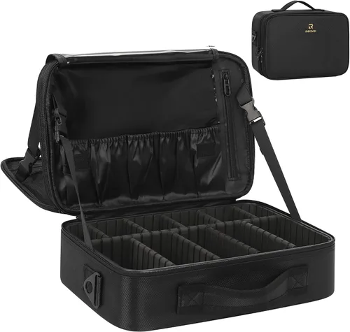 Miniatura 11 de Relavel Estuche de maquillaje grande para maquillaje, estuche de tren profesional de 16.5 pulgadas, organizador de cosméticos de viaje, soporte