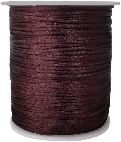 Miniatura 20 de 2.0 mm x 110 yardas de cordón de satén de nailon para abalorios, hilo trenzado para nudos chinos, rattail, macramé, pulseras, collares, fabricación