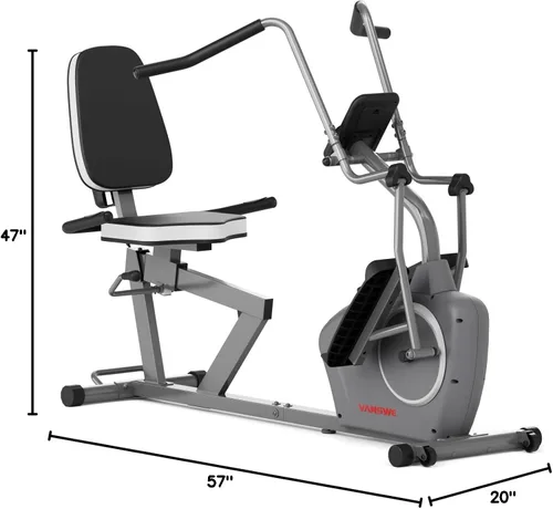 Miniatura 8 de VANSWE Bicicleta estática reclinada para adultos y personas mayores, bicicletas reclinadas para el hogar con resistencia magnética, conectividad