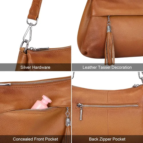 Miniatura 7 de Over Earth Bolsos de cuero para mujer, bolso de hombro pequeño Hobo para mujer