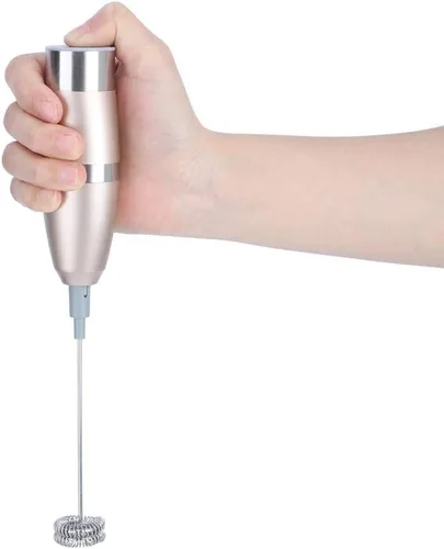 Miniatura 6 de Fdit Espumador eléctrico de leche, oro rosa, acero inoxidable, máquina de espuma con 2 cabezales mezcladores y cepillo de limpieza, para cafés