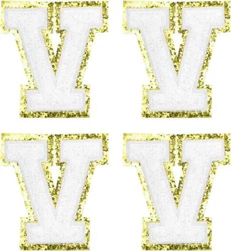 Miniatura 22 de MECCANIXITY 4 parches de letras de felpilla termo-adhesivas con letras del alfabeto blanco, talla M, 3 pulgadas de altura para ropa, zapatos