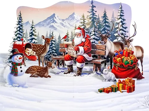 Miniatura 16 de CUTPOPUP - Tarjeta de felicitación con diseño de cardenal, Feliz Navidad, Navidad 3D, Año Nuevo, tarjeta de felicitación (cesta de cardenal)
