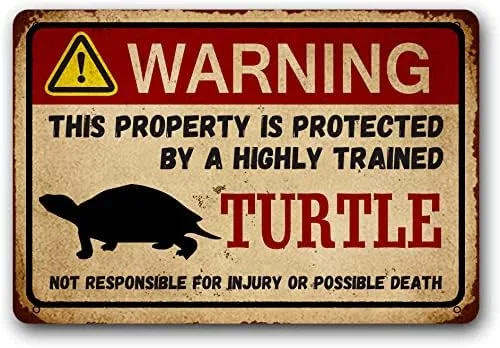 Miniatura 4 de Eveokoki Letrero de TORTOISE, divertido letrero de advertencia de metal, regalo para mascotas, mascota exótica, letrero de lata para mascotas S-8