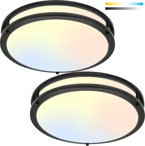 Paquete de 2 lámparas de techo de 13 pulgadas y 36 W, luces de montaje empotrado 5CCT 2700K 3000K 4000K 5000K 6500K, regulables cerca del techo,