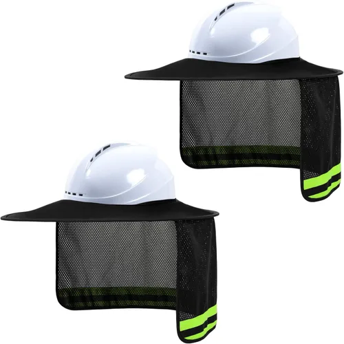Miniatura 13 de Parasol para Casco Duro, Visera de Alta Visibilidad con Protección para el Cuello con Tira Reflectante, Accesorios para Casco Duro, Visera Completa