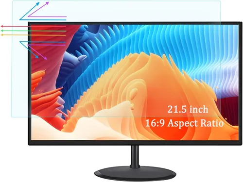 Protector de pantalla anti luz azul de 21.5 pulgadas para monitor universal de 21.5 pulgadas, 16:9 estándar/curvada y pantalla táctil, (solo tamaño
