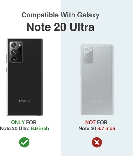 Miniatura 2 de SURITCH Funda para Samsung Galaxy Note 20 Ultra (solamente) de 6.9 pulgadas, 2 marcos frontales, protector de pantalla integrado, protector