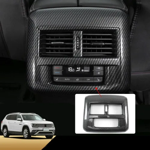 1 cubierta trasera de ventilación de aire para Volkswagen Atlas 2018 2019 2020 2021 2022 2023 Atlas Cross Sport Accesorios ABS patrón de fibra de